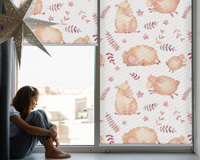 Rollo Fenster mit Schafen zwischen den Sternen