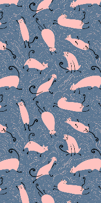 Fensterrollo in Rosa mit Katzenmotiv