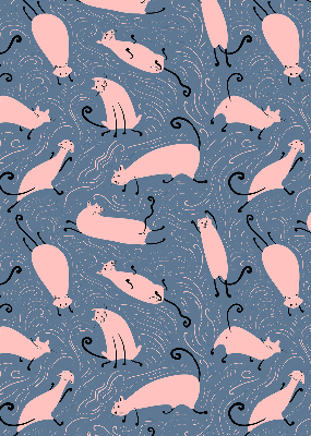 Fensterrollo in Rosa mit Katzenmotiv