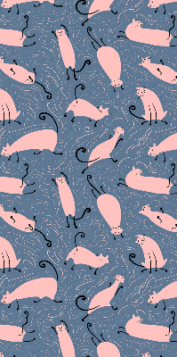 Fensterrollo in Rosa mit Katzenmotiv