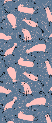 Fensterrollo in Rosa mit Katzenmotiv