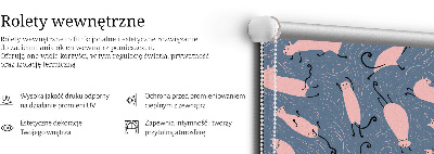 Fensterrollo in Rosa mit Katzenmotiv