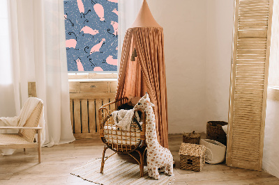 Fensterrollo in Rosa mit Katzenmotiv