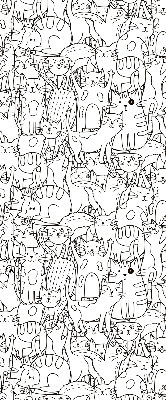 Rollo Fenster mit gezeichneten Katzen