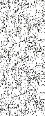 Rollo Fenster mit gezeichneten Katzen