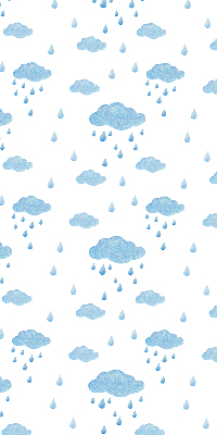 Rollo Fenster mit Wolken und Regen