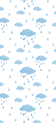 Rollo Fenster mit Wolken und Regen