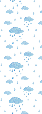 Rollo Fenster mit Wolken und Regen