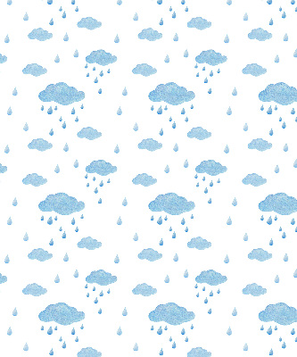 Rollo Fenster mit Wolken und Regen