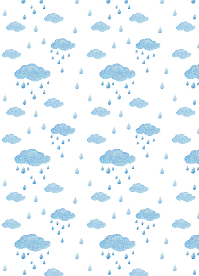 Rollo Fenster mit Wolken und Regen