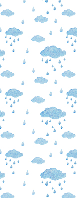 Rollo Fenster mit Wolken und Regen