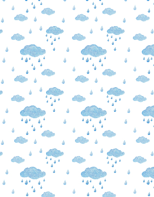 Rollo Fenster mit Wolken und Regen