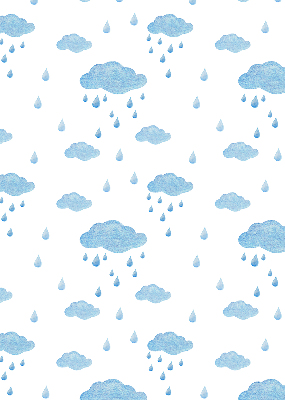Rollo Fenster mit Wolken und Regen