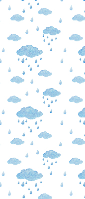 Rollo Fenster mit Wolken und Regen