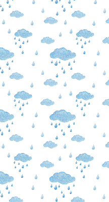 Rollo Fenster mit Wolken und Regen