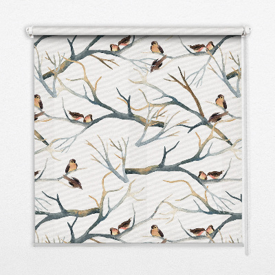 Rollo Fenster mit Vogelmotiv auf einem Baum
