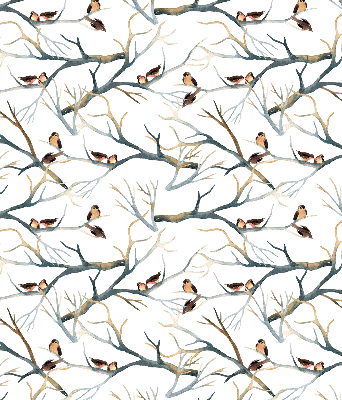 Rollo Fenster mit Vogelmotiv auf einem Baum
