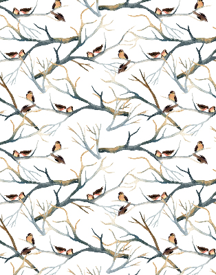 Rollo Fenster mit Vogelmotiv auf einem Baum
