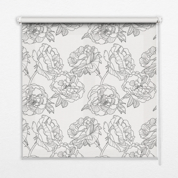 Fensterrollo mit gezeichneten Rosen