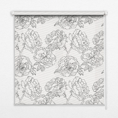 Fensterrollo mit gezeichneten Rosen
