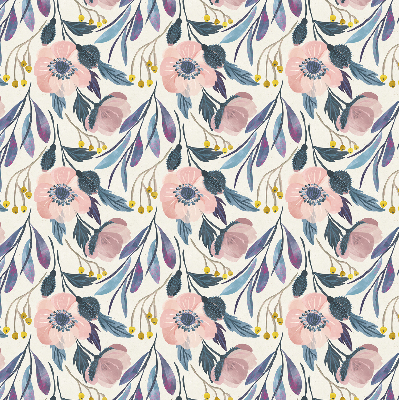 Fensterrollo mit Mohnblumen-Motiv