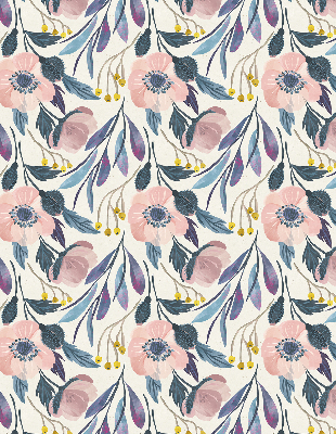 Fensterrollo mit Mohnblumen-Motiv