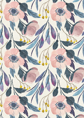 Fensterrollo mit Mohnblumen-Motiv