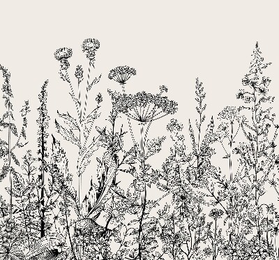 Rollo Fenster in grauer Blumenoptik