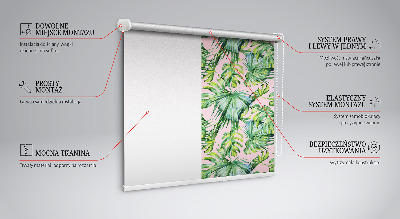 Fensterrollo innen mit tropischen Blattsorten