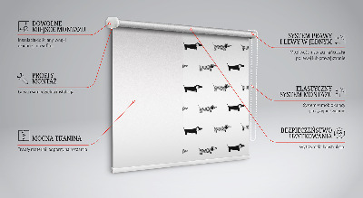 Fensterrollo innen mit gezeichneten Hunden