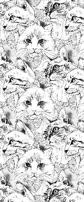 Fensterrollo innen gezeichnete Katzen