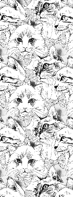 Fensterrollo innen gezeichnete Katzen