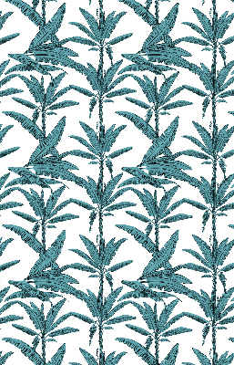 Rollo fenster mit Palmenblättern