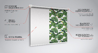 Fensterrollo mit exotischen Blättern
