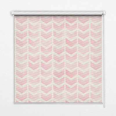 Rollo Fenster in Rosa mit Zickzacklinien