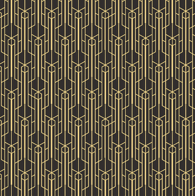 Fensterrollo in gelbem Muster