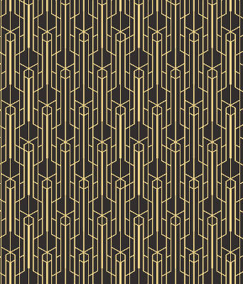 Fensterrollo in gelbem Muster