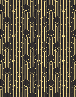 Fensterrollo in gelbem Muster