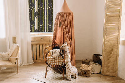 Fensterrollo in gelbem Muster