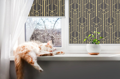Fensterrollo in gelbem Muster