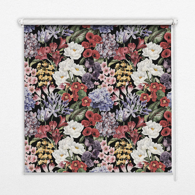 Fensterrollo innen in Bunte Blumen
