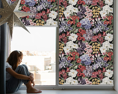 Fensterrollo innen in Bunte Blumen