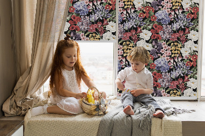 Fensterrollo innen in Bunte Blumen