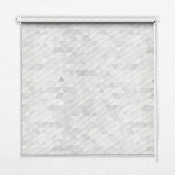 Fensterrollo mit grauem Dreiecksmuster