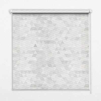 Fensterrollo mit grauem Dreiecksmuster
