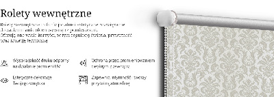 Fensterrollo innen in Beige mit Muster