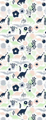 Fensterrollo mit bunten Dinosauriern