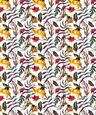 Fensterrollo innen bunte Blumen