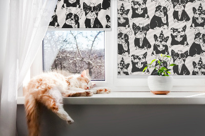 Fensterrollo mit gezeichneten Hunden