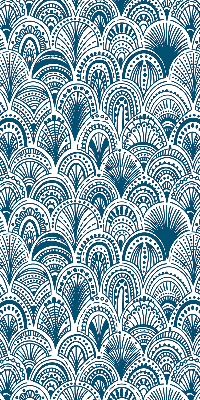 Rollo Fenster in blauem Muster